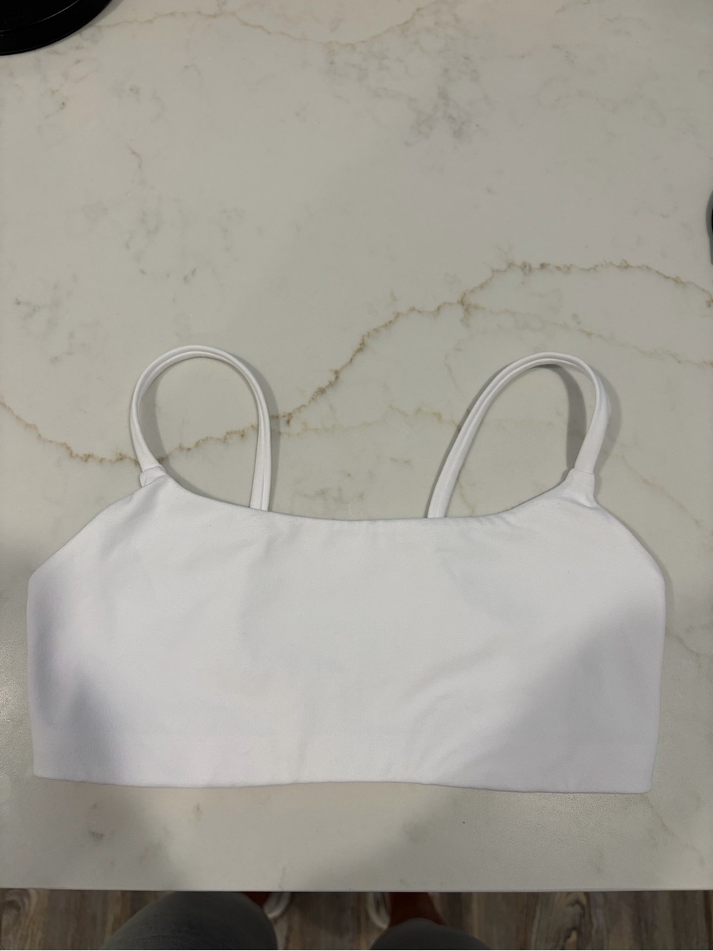 Oner Active White Sports Bralette with Thin Straps